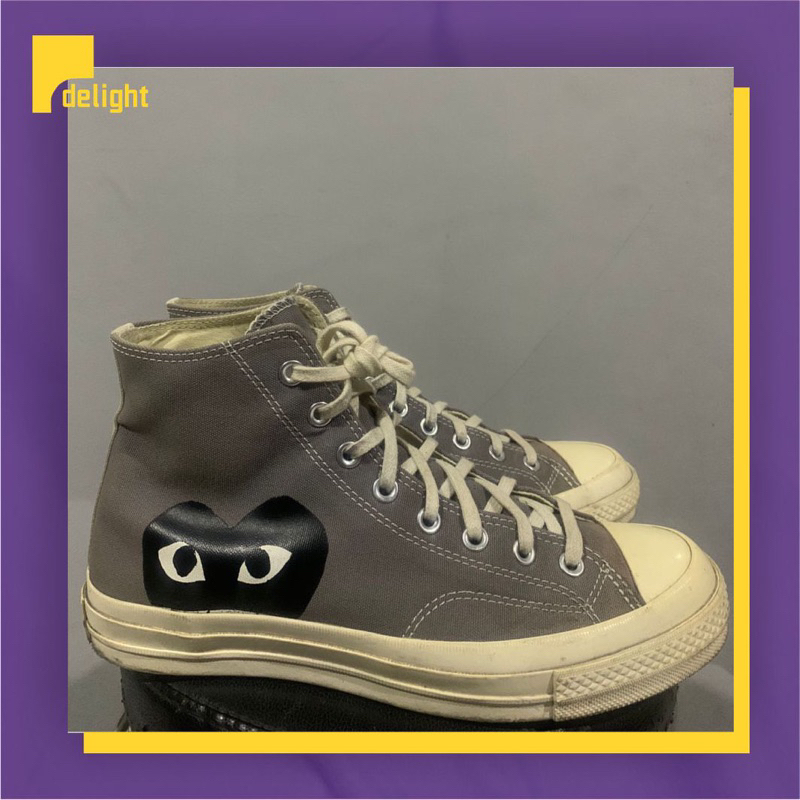 Sepatu Converse HI x Comme des Garçons PLAY 70’s - Grey Original (Sample Pair)