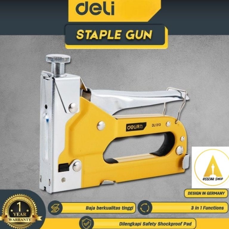 

Deli Staple Gun Staples Tembak 3 in 1 Chromium Molybdenum Bisa 3 Jenis Staples EDL1313 Alat Perkakas ART V6U8