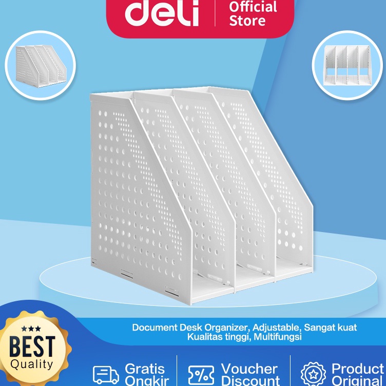 

Deli Magazine Holder Document Desk Organizer Rak Tempat Dokumen atau Majalah Slot dapat diatur Mempunyai 3 Slot E793 ART L8N1