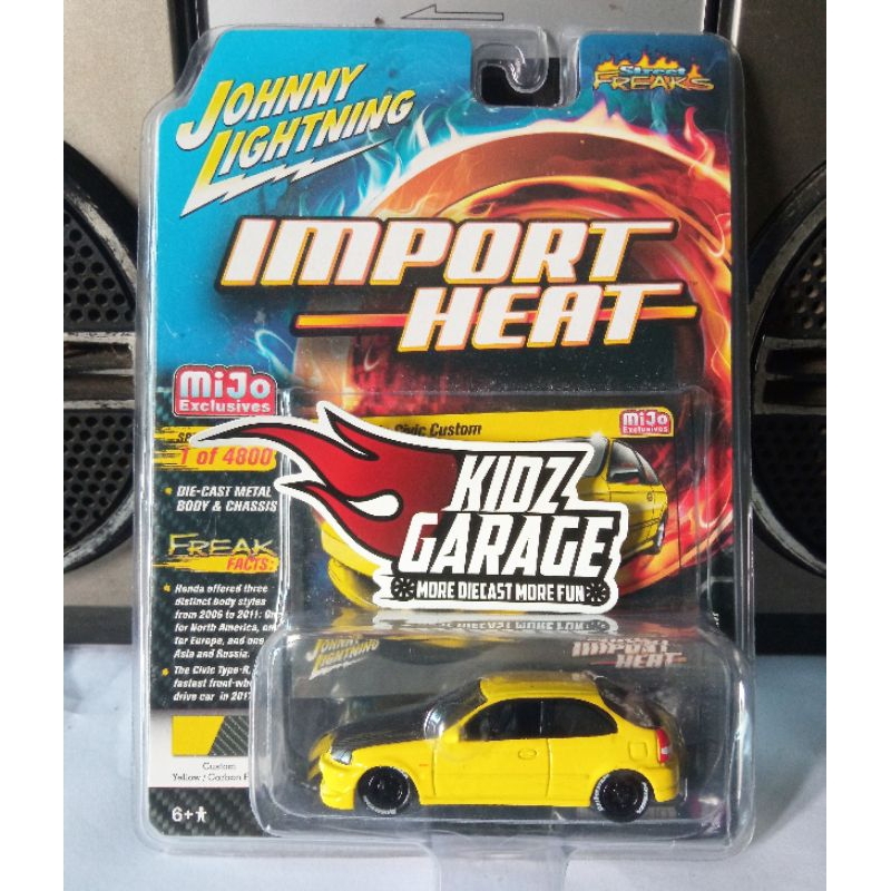 Johnny Lightning 1998 Honda Civic Custom Yellow