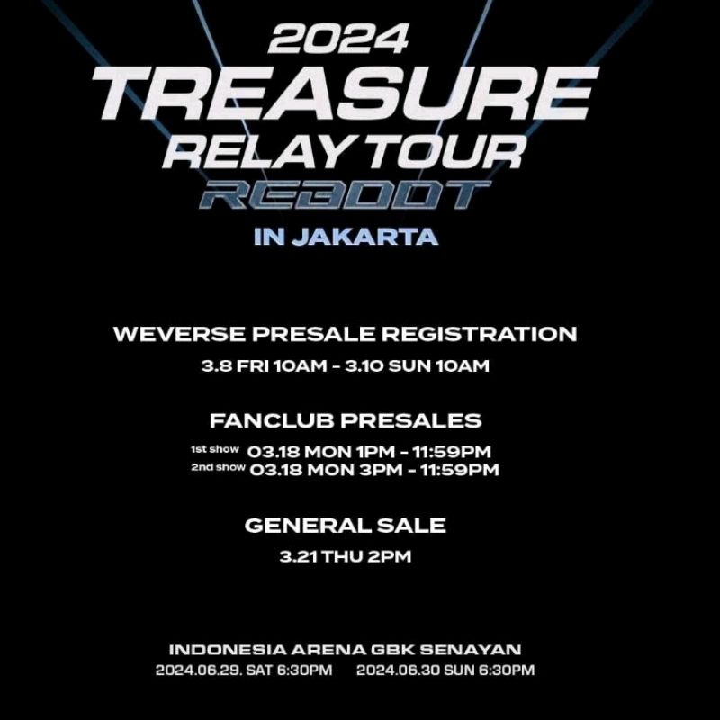 JASTIP TIKET KONSER TREASURE REBOOT IN JAKARTA