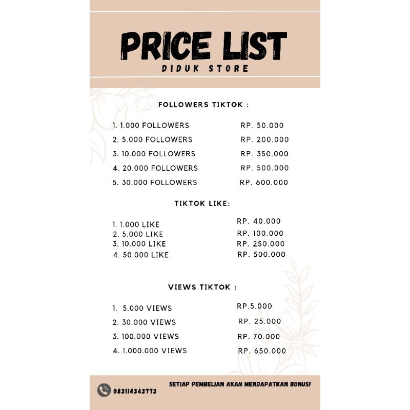 Followers Tiktok Murah