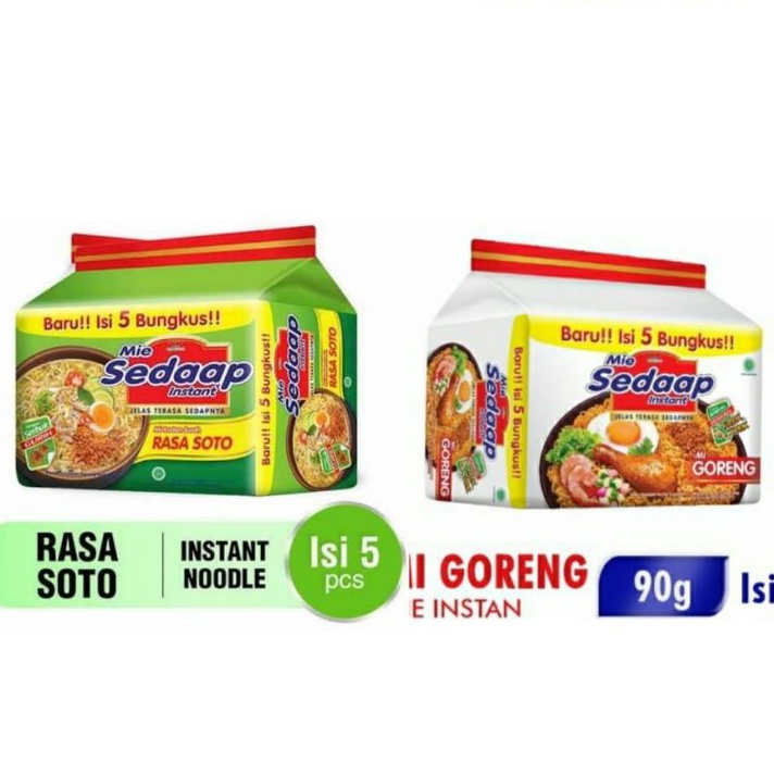 

ORIGINAL mie instan mie sedap 1 pack 5 pcs mie sedap Goreng dan mie sedap Soto