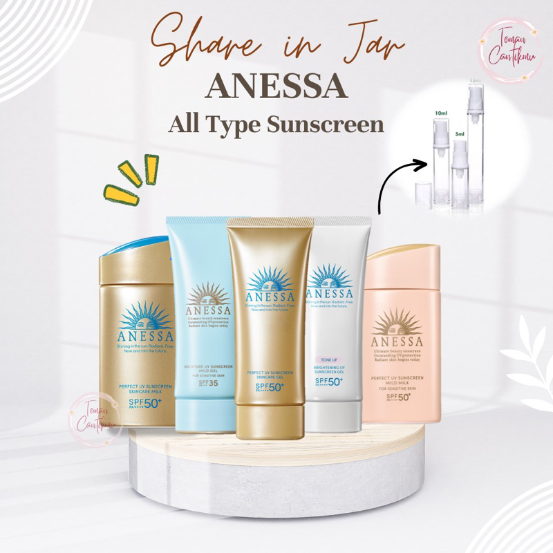 [SHARE IN JAR] ANESSA Moisture Sunscreen Mild/ Gel/ Gold Milk/ Tone up/ Mild Milk - Sunscreen