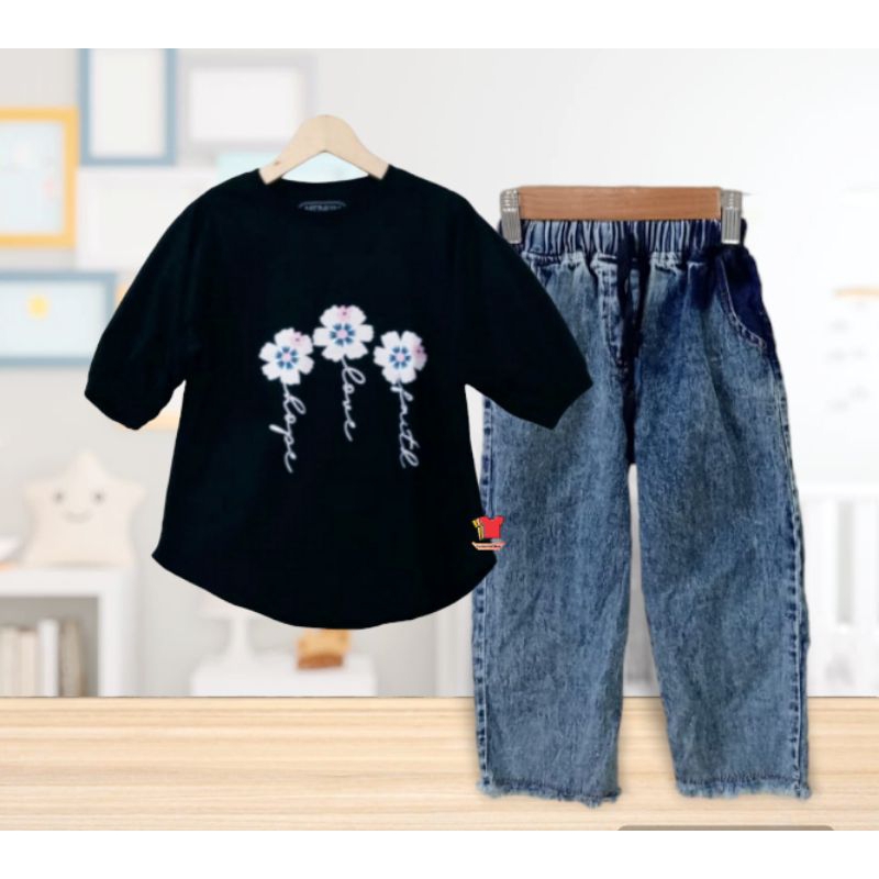 setelan blouse anak perempuan usia 3-12 tahun atasan baju blouse & celana kulot setelan kulot