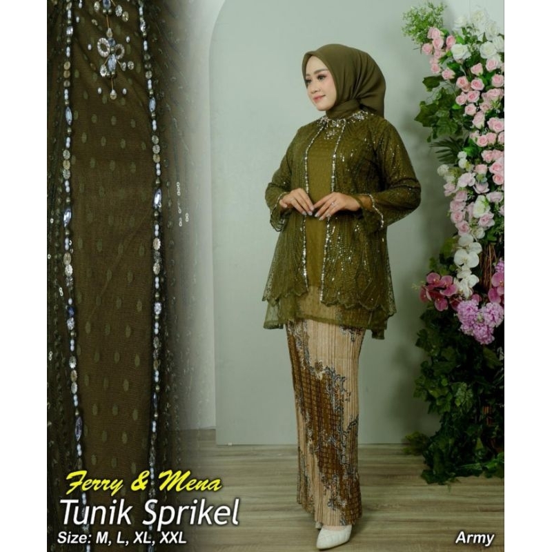 stelan kebaya tunik sprikel FM / kebaya rompi / kebaya tunangan / kebaya wisuda / kebaya terbaru / k