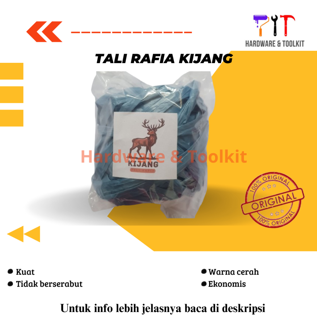 

Tali Rafia merk Kijang Kuning Hijau Biru Kuat