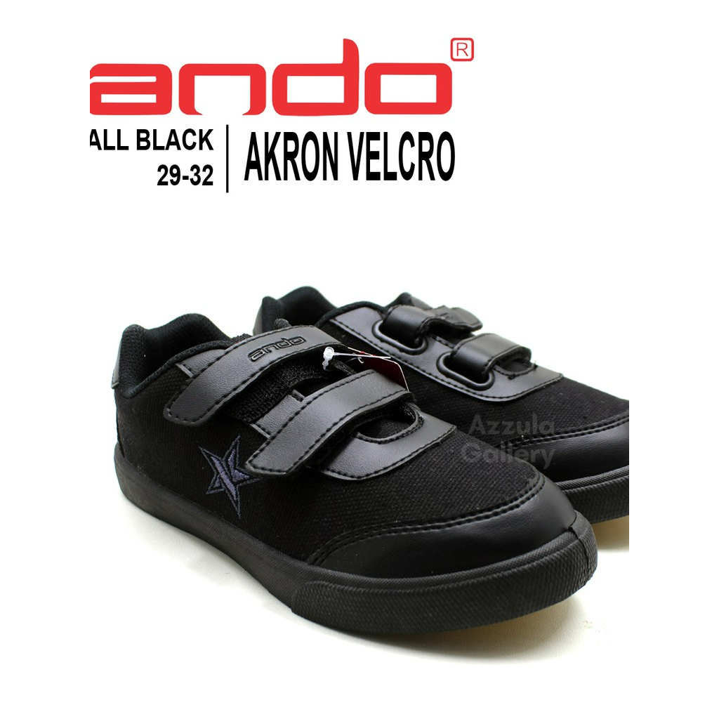 ANDO Sepatu Sekolah Anak Laki - Sepatu sekolah anak perempuan Ando Akron Velcro Perekat