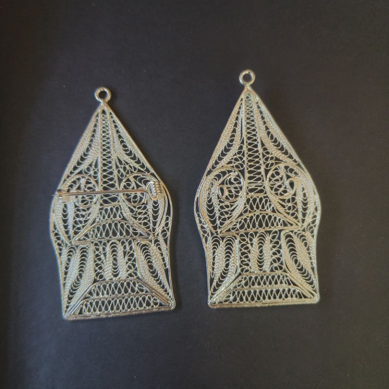 bros gunungan lapis perak 925 / bros wayang / bros etnik / bros kebaya / bros hijab / bros baju / so