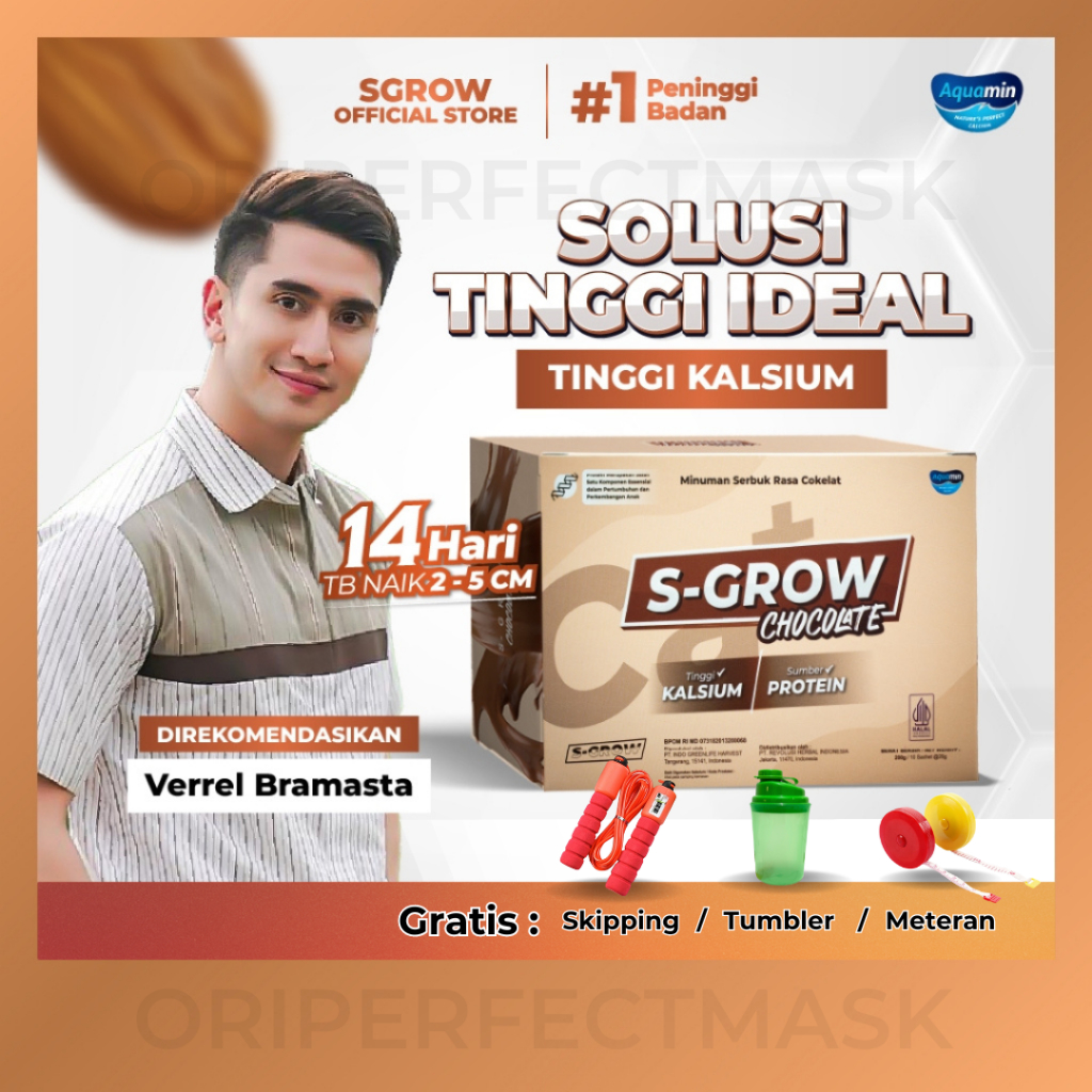 

S-GROW Peninggi Badan Terbaik Untuk Remaja dan Dewasa Rasa Cokelat/Chocolate