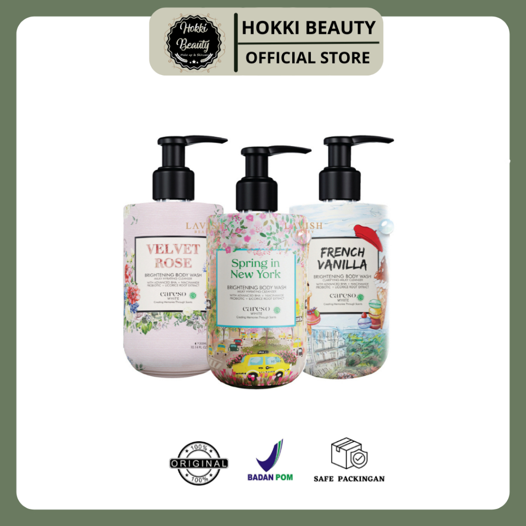 CARESO BODY WASH | (FREE BODY MIST SACHET) Spring in New York | FRENCH VANILLA | VELVET ROSE Body Wa