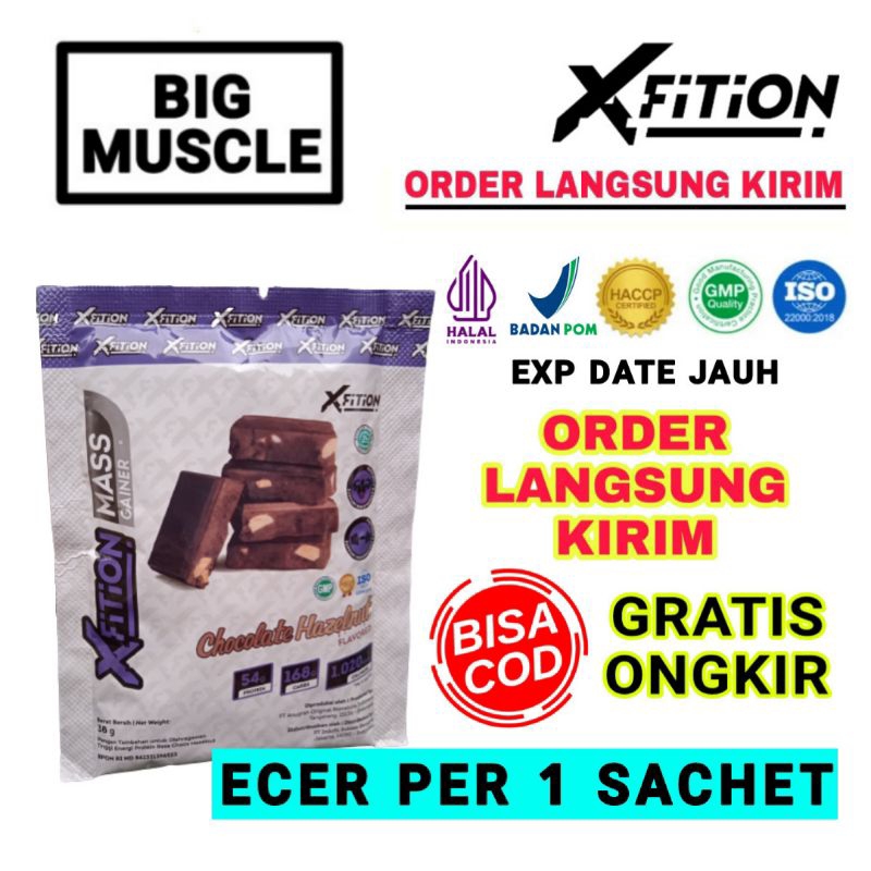 Xfition Mass Gainer 1 sachet 1 pcs ECER ECERAN Xfition Mass Gainer Susu Mass Gainer Penambah Berat B