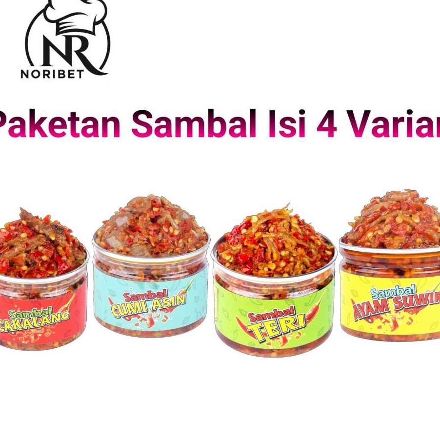 

Terbaru NR Noribet Paket 4 Set Sambal Ikan Cakalang Cumi Asin Teri Medan Ayam Suwir