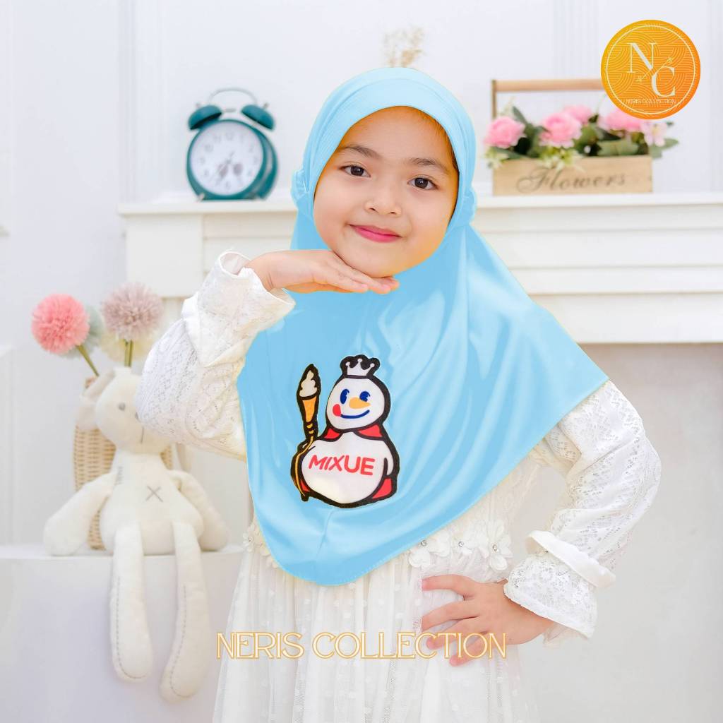 Bergo Anak Mixue Variasi Ice Cream / Hijab Anak TK Kekinian / Hijab Anak TK Tali Karet / Jilbab Anak