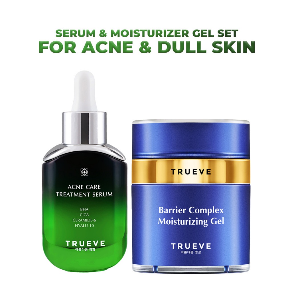 TRUEVE Serum & Moisturizer Gel Set: For Acne & Dull Skin