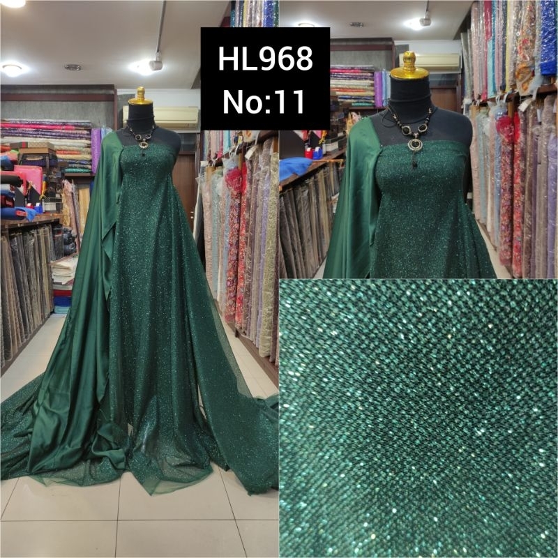 kain Tile Kristal Sugar Candy HL968 No:11 Hijau Botol