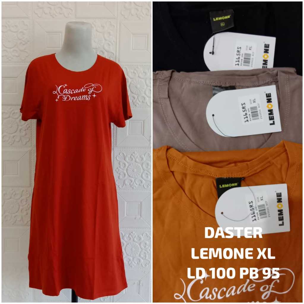 Daster Polos Bahan Kaos Tebal Dewasa Lemone Size XL