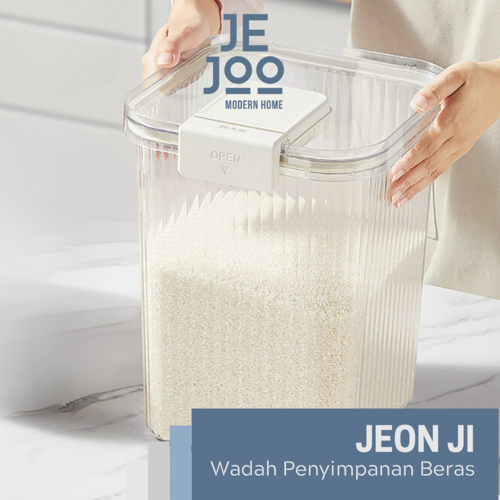 Wadah Penyimpanan Nasi Minimalis Wadah Beras Praktis Toples Simpan Nasi Box Beras Bening Transparan