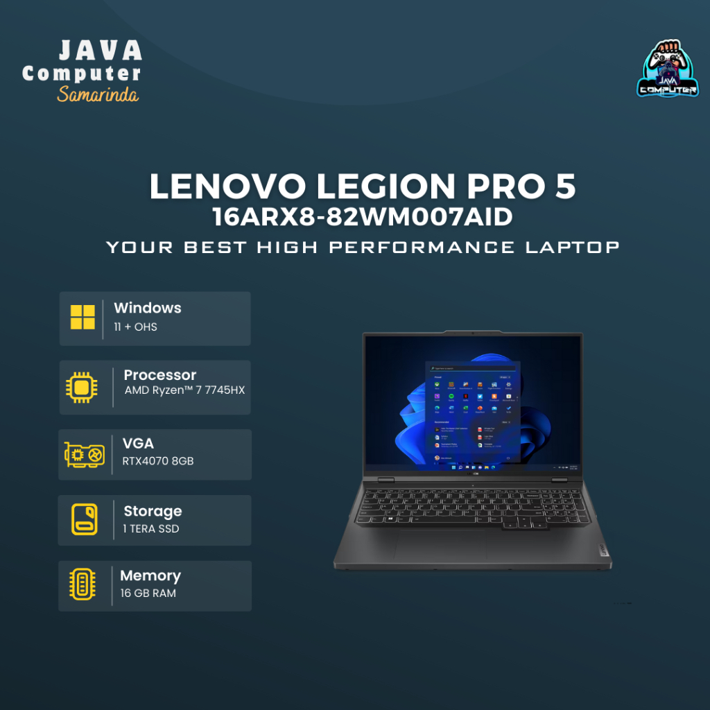 Lenovo Legion Pro 5 16ARX8-82WM007AID R7-7745HX/16/1TB/RTX4070 8GB/W11