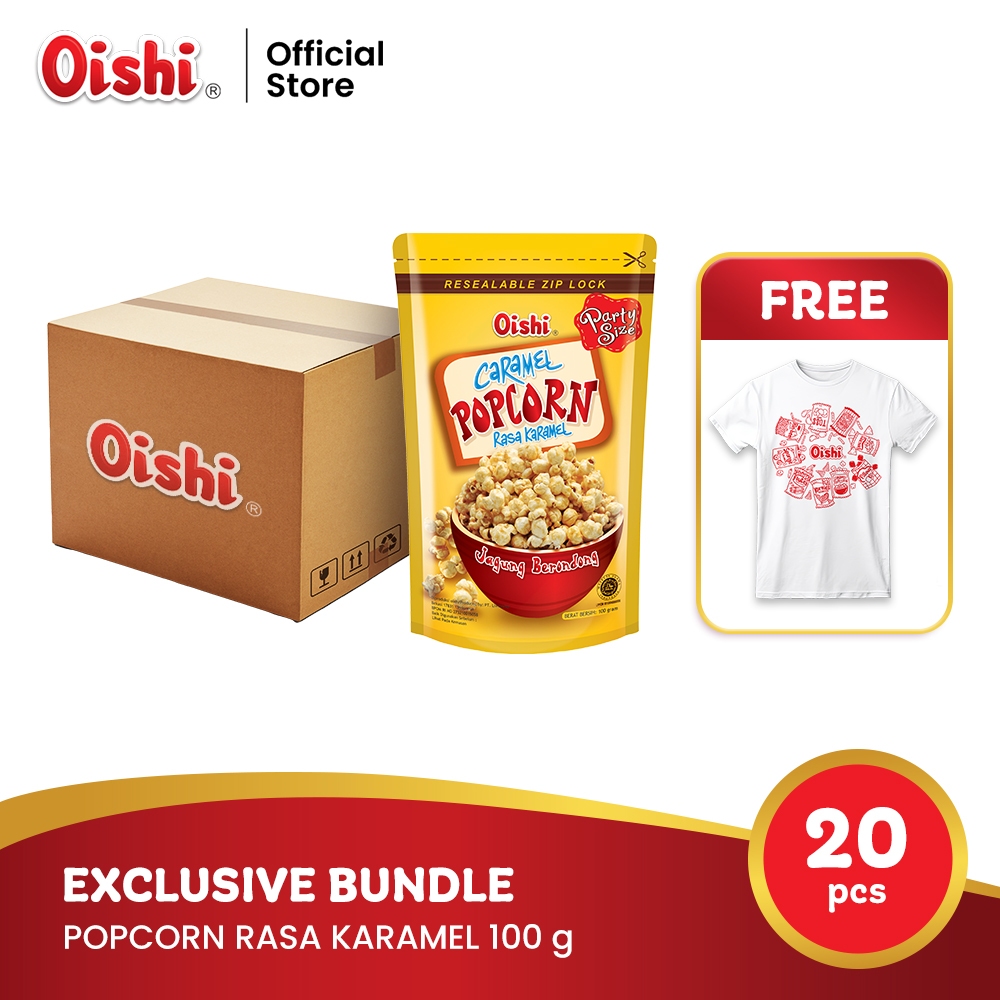 

[Exclusive Bundle] Popcorn Rasa Karamel - 1 Karton FREE T-shirt