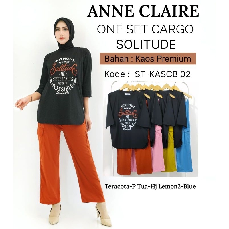 one set cargo solitude/one set wanita/stelan baju wanita