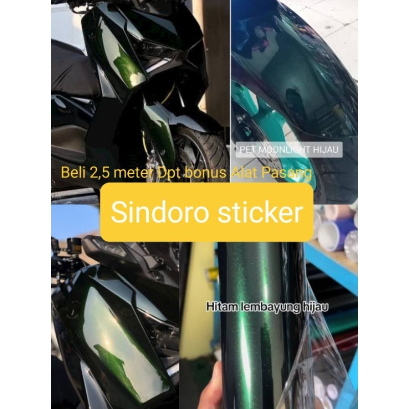 Skotlet Sticker Motor Hitam Lembayung Hijau Sekotlet Motor Monlight Green Seticker Warna Hitam Lemba