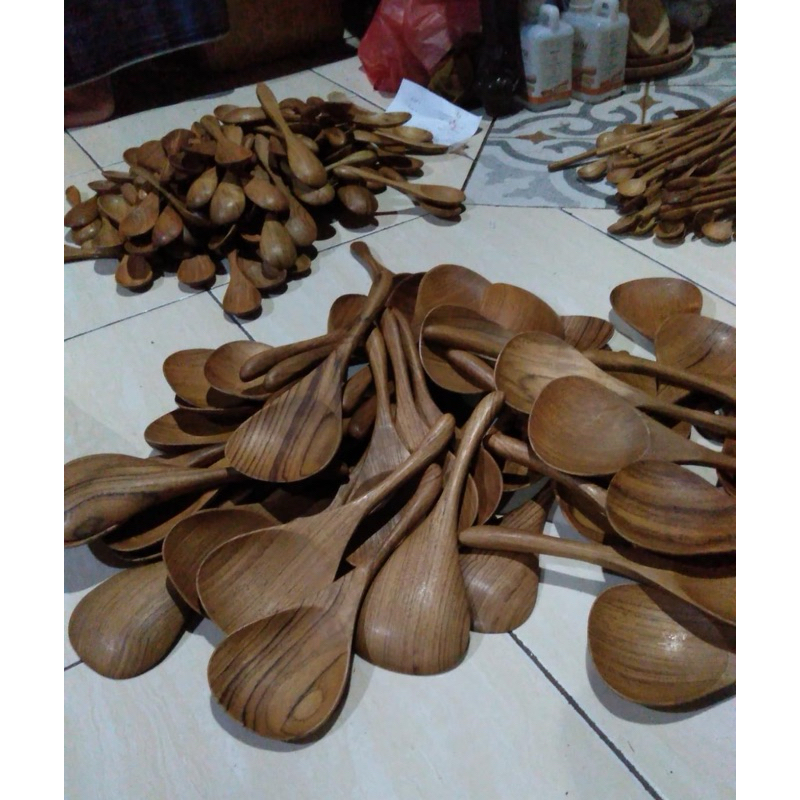 Centong Nasi Bahan Kayu Jati Perhutani Asli Tua
