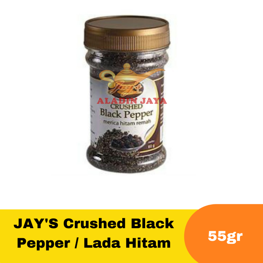 

JAY'S Crushed Black Pepper / Lada Hitam ukuran 55 Gram