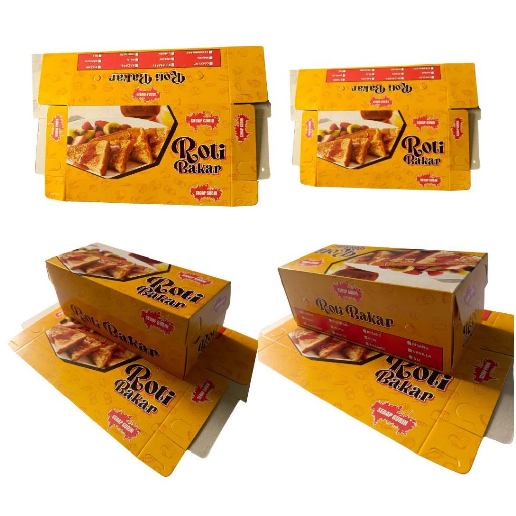 

BOX DUS KEMASAN ROTI BAKAR 20X9 / BOX DUS ROTI BAKAR DUPLEX