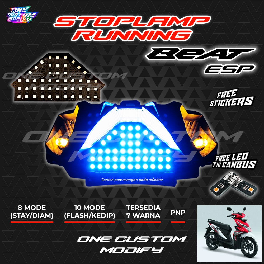 STOPLAMP RUNNING 8 & 10 MODE BEAT ESP LAMPU REM LED BELAKANG MOTOR VARIASI ONE CUSTOM MODIFY