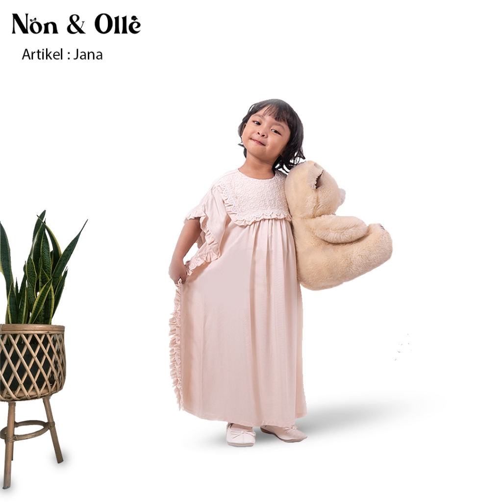 Kaftan Anak Perempuan - NON AND OLLE - Jana - Warna Taupe