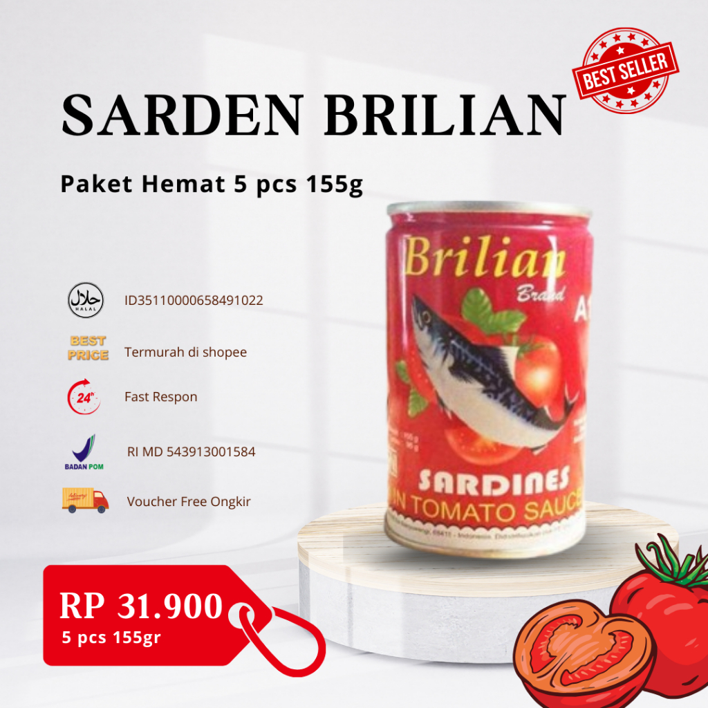 

SARDEN BRILIAN 155GR PAKET HEMAT 5PCS | EXPIRED 2027