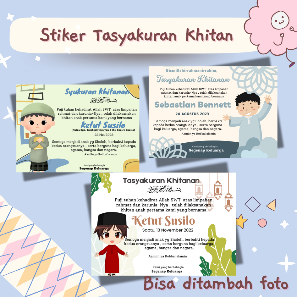 

P2/Stiker Tasyakuran khitan/stiker sunatan/syukuran sunatan