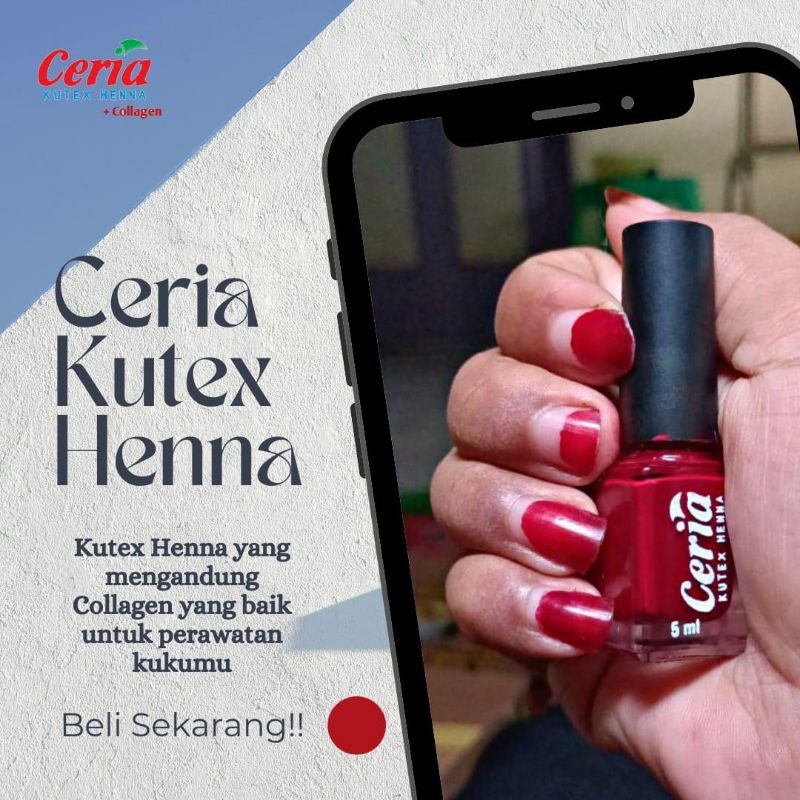 [KUTEK KUKU] CERIA KUTEK HENNA NAIL HALAL 5ML