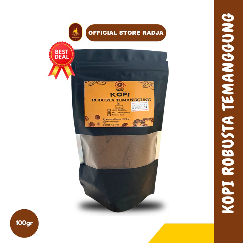 

Kopi Robusta Asli Temanggung Bubuk Murni 100% | Kopi Hitam | 100gr Bubuk Kopi Asli