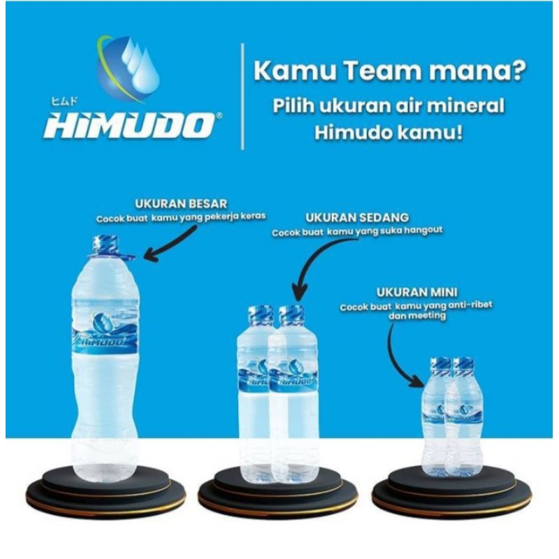 

Air minum mineral Himudo kemasan 330 ML / dus isi 24 btl teknologi Japan