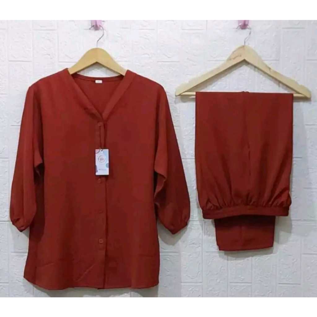 LD.110.120.130CM XL.XXL.XXXL//SET ANDIN KANCING JUMBO//SET CRINKLE AIRFLOW/ POLOS LENGAN PANJANGI//P