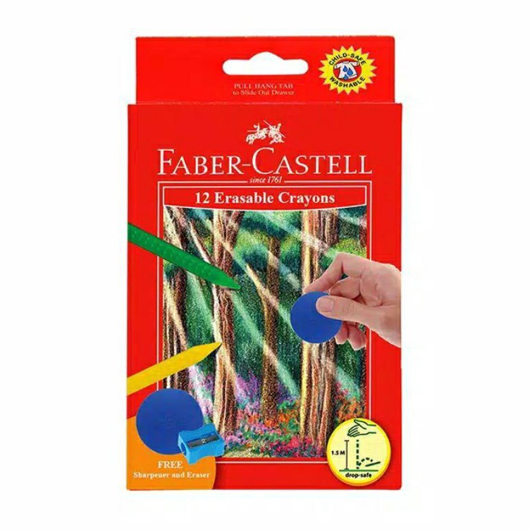 

Baru Spesial Erasable crayon 12 warna faber castell