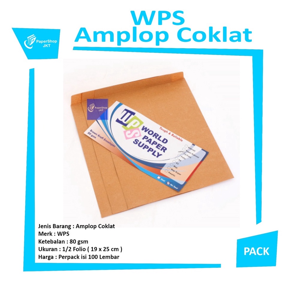 

Pusat Obral WPS Amplop Coklat Ukuran 12 Folio Non Seal Pack