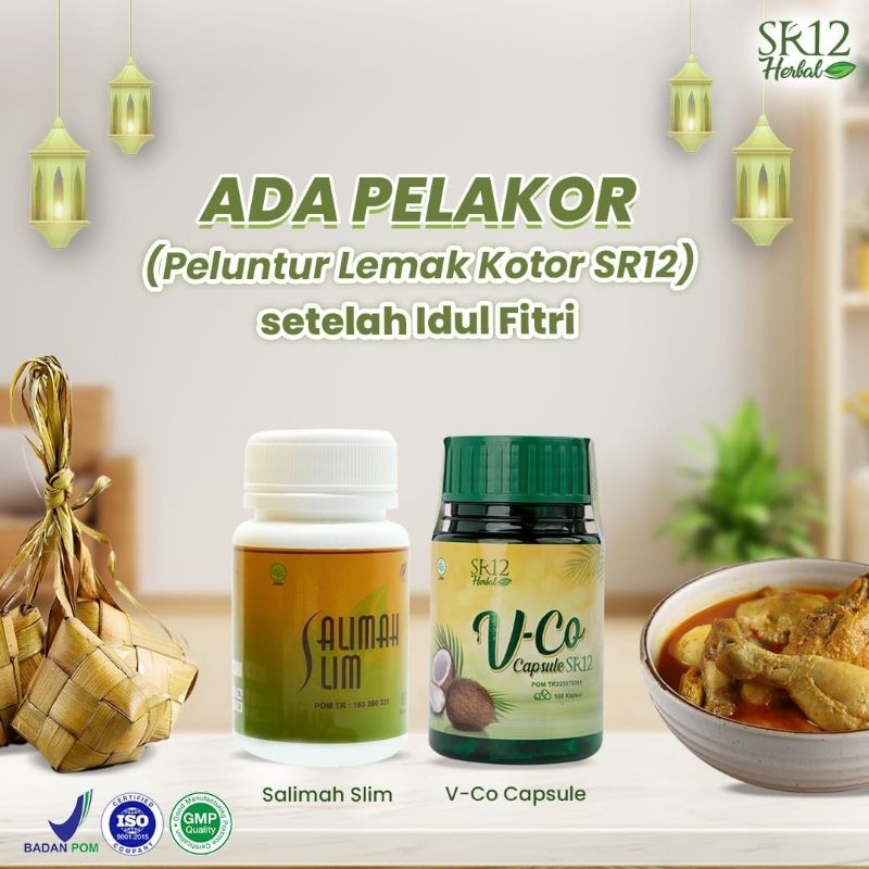 SALIMAH SLIM + VCO SR12 Paket Pelangsing Alami / Pelakor (peluntur lemak kotor) SR12 Herbal / V-CO S