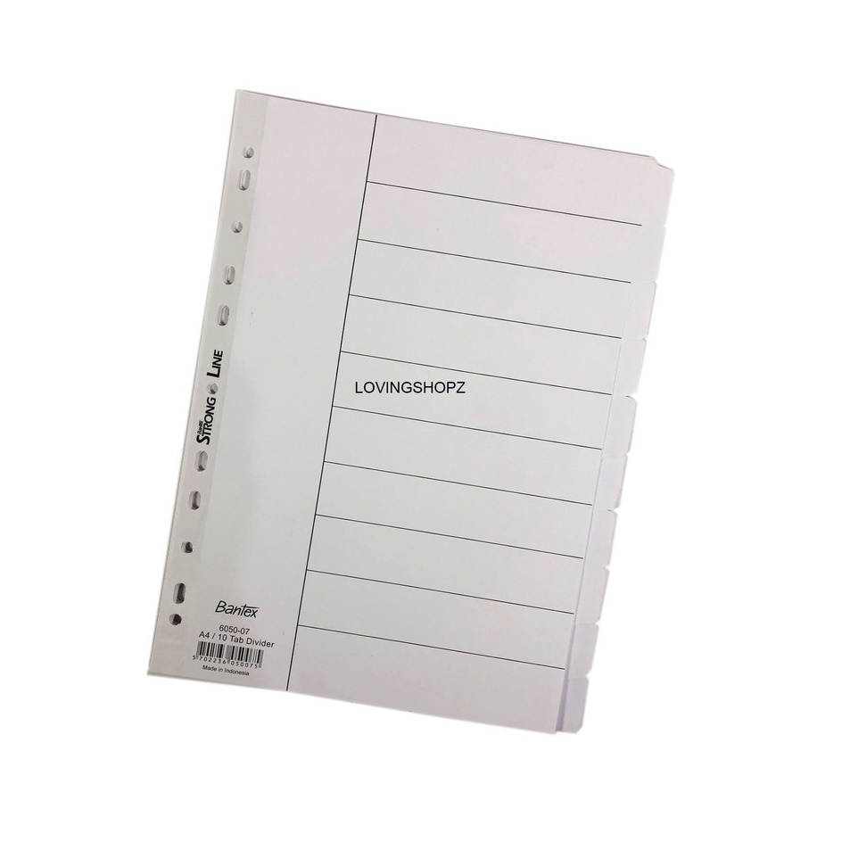 

Paket Populer Tab Divider Bantex A4 Putih Semua Pembatas Binder Bantex A4 657