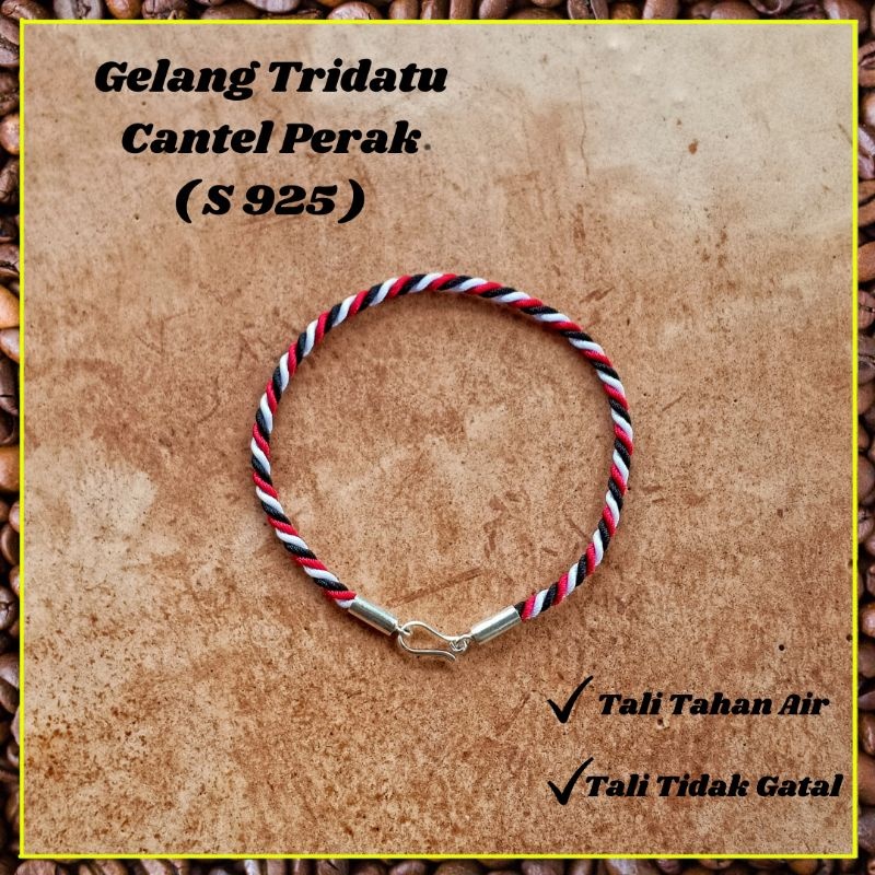 Gelang Tridatu Cantelan Perak S925/ Gelang Tridatu Premium / Gelang Tridatu Asli Khas Bali