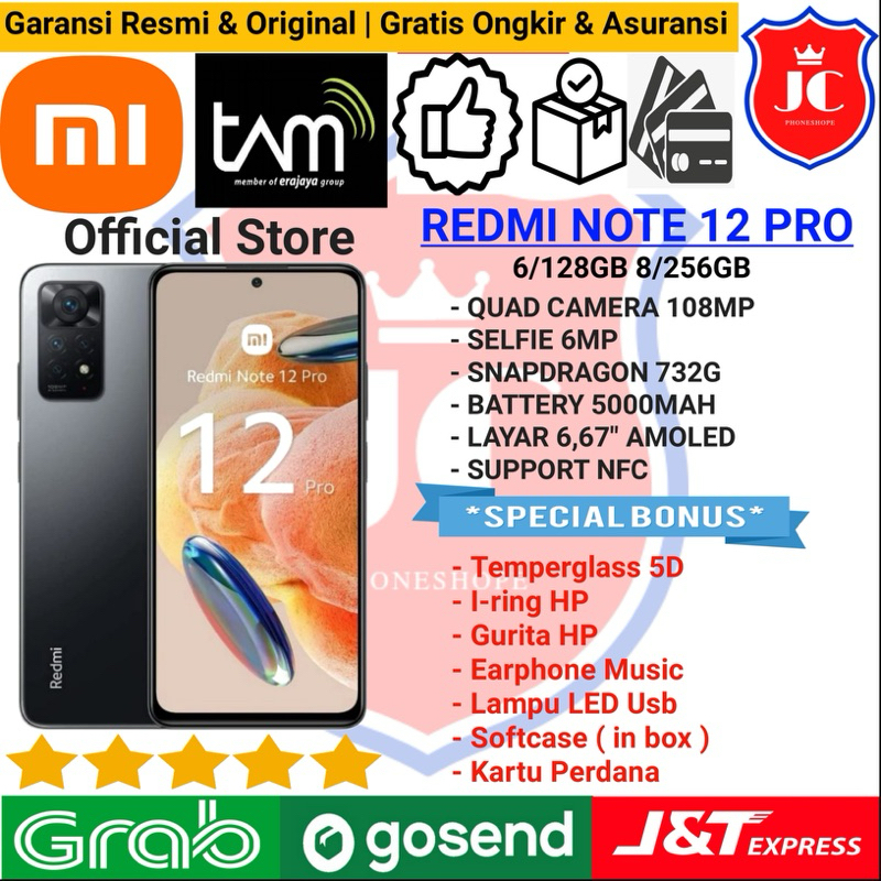 REDMI NOTE 12 PRO 4G NFC RAM 8/256GB 6/128GB GARANSI RESMI TAM XIAOMI INDONESIA