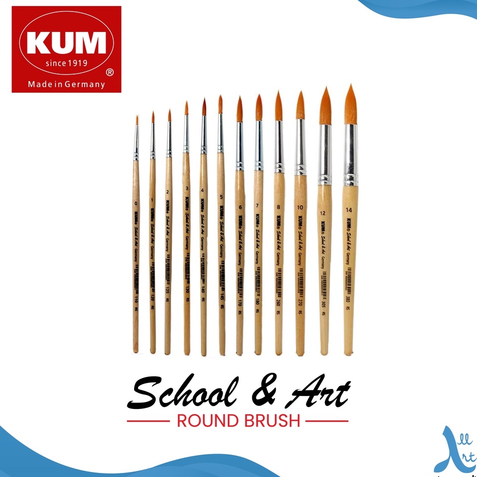 

Paling Berkualitas Kuas Lukis KUM School and Art Round Synthetic Brush Short Handle