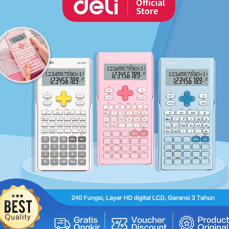 

Grosir Hari Ini Deli Calculator Scientific Kalkulator 24 Fungsi Kalkulasi 3 Warna 17