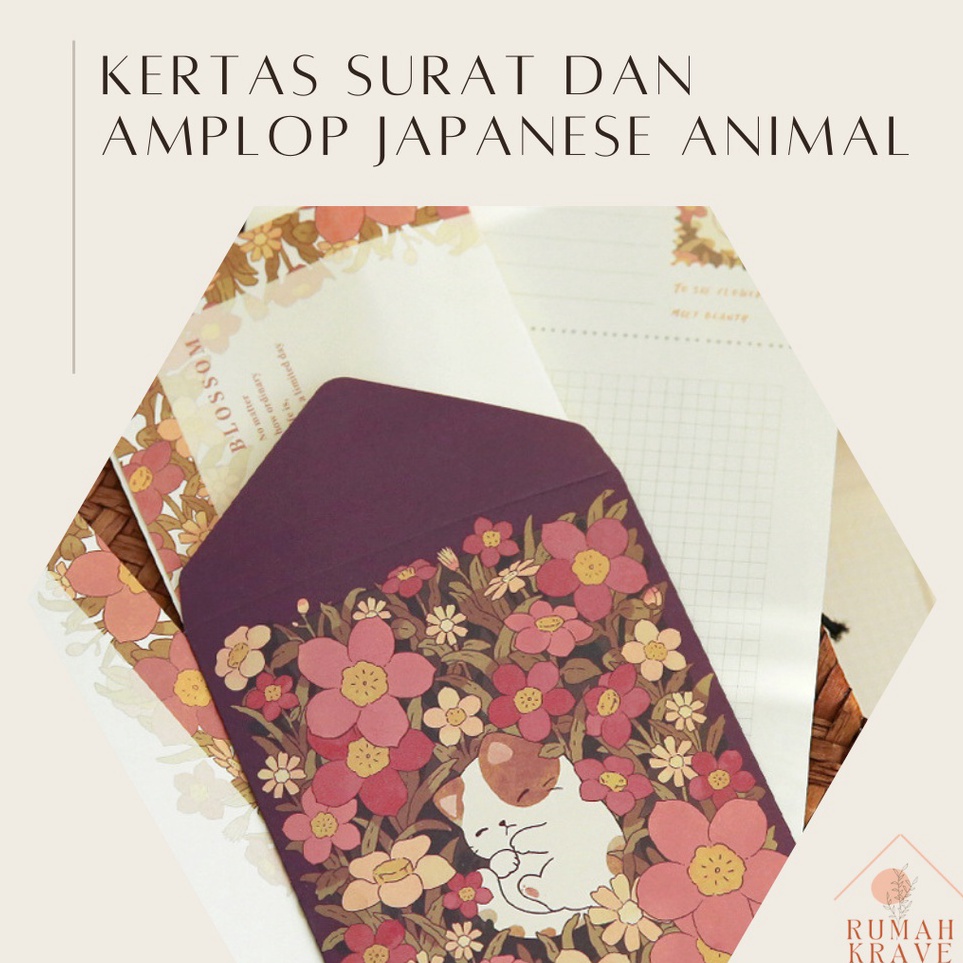 

Lebih Murah RUMAH KRAVE Kertas Surat dan Amplop Japanese Animal Style