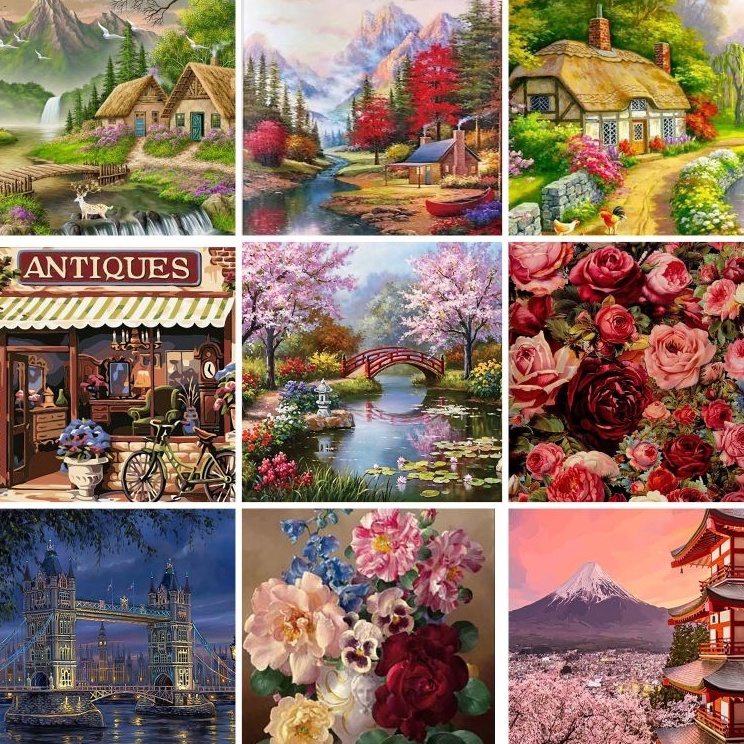 

Get Sale 4x5cm DIY Paint By Numbers Oil Painting Kit Canvas Paint by Number