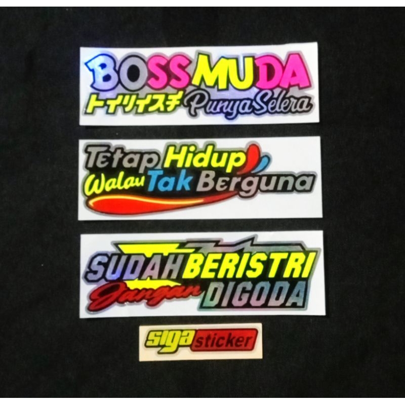 

Sticker BOSS MUDA PUNYA SELERA Stiker kata kata cutting