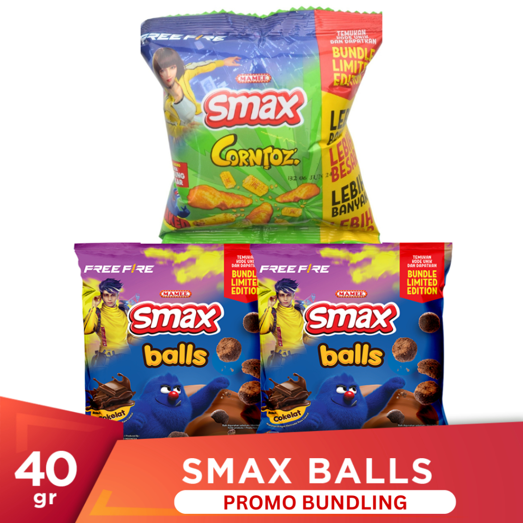 PROMO BUY 2 get 1 FREE Smax Cheese Balls Coklat Bunding 40gr X 3pack  Snack Jagung Corntoz Limited  
