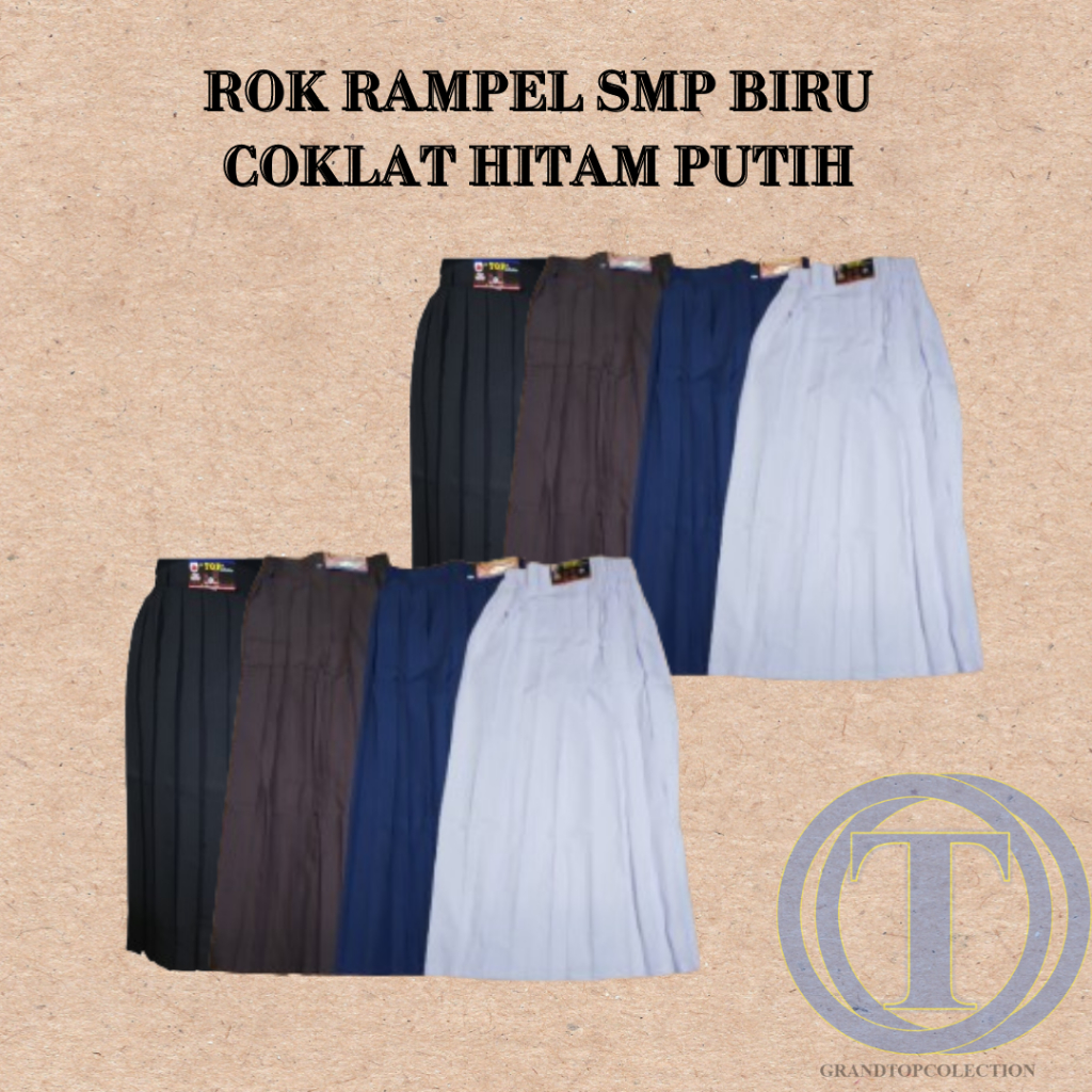 ROK REMPEL BIRU/HITAM/PUTIH/PRAMUKA BAHAN FAMATEX